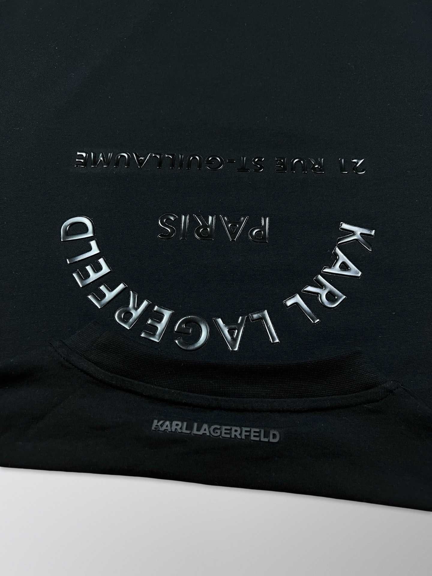 Автентична Unreleased Karl Lagerfeld черна тениска 65% по-евтина M L