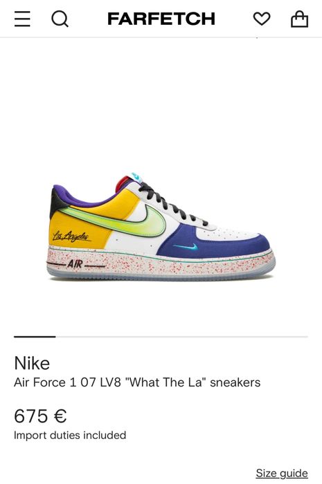 Nike Air Force 1 '07 LV8 "What The LA". A