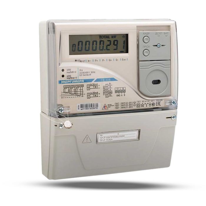 Трёхфазный счётчик Энергомера СЕ 308 S31 543 OА.SYVF IEC