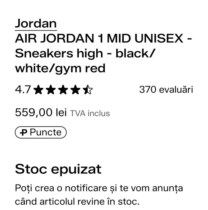 AIR Jordan 1Mid Sneakers 37.5