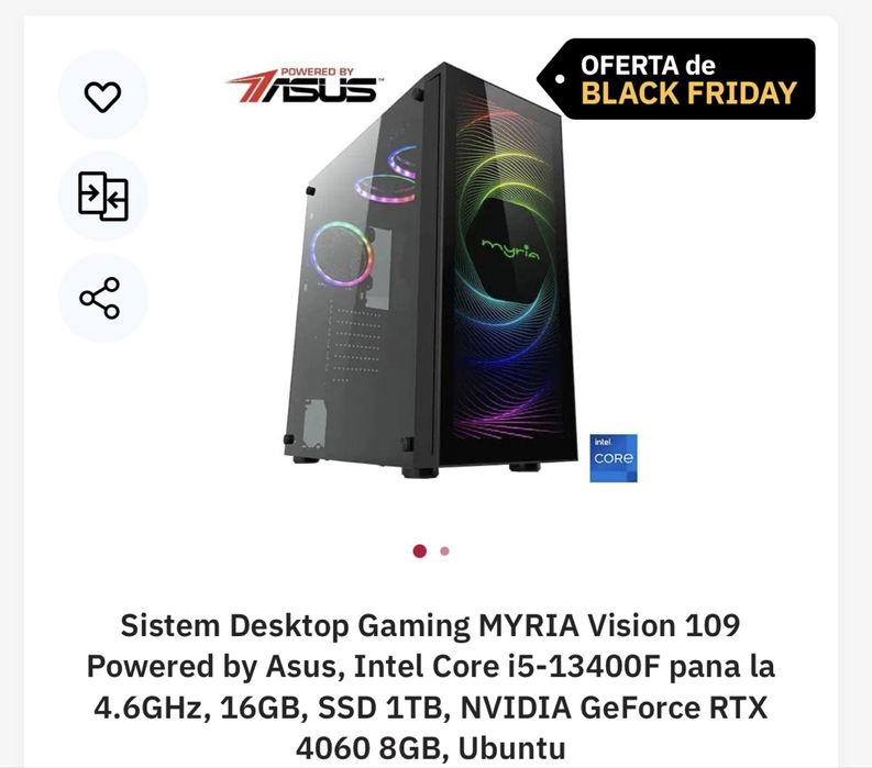 Pc gaming upgradat fata de cel din poza