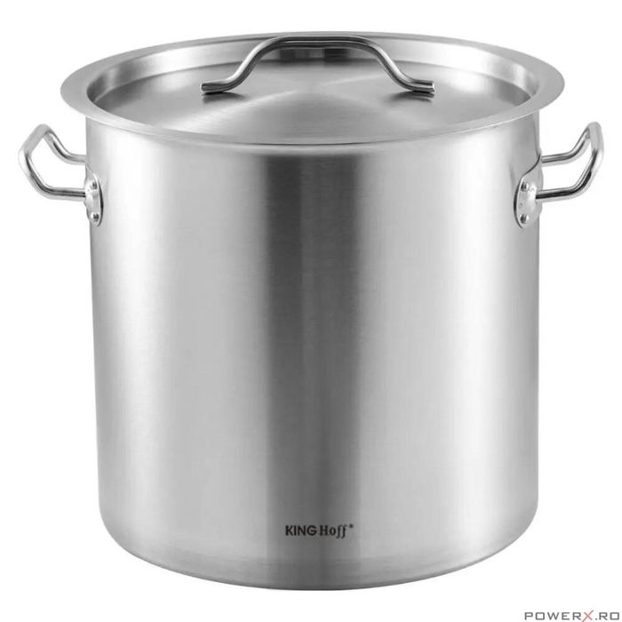 Oala cu capac din otel inoxidabil, capacitate 21 litri, 30 cm,