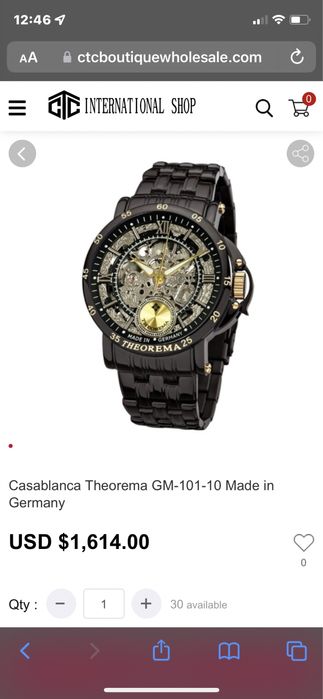 Ceas theorema  (casablanca)hand made gold edition