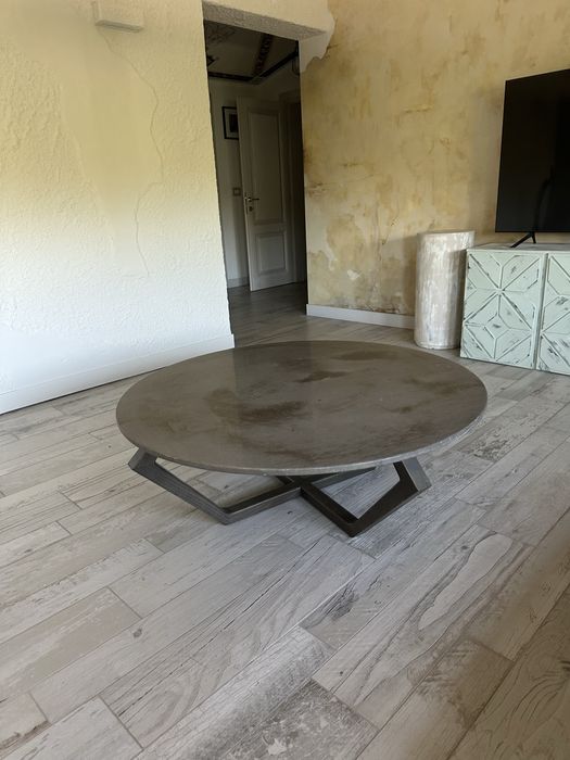 Masa de cafea living din marmura cu lemn masiv