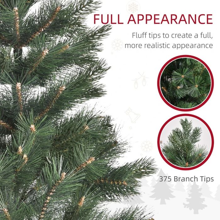 Изкуствена елха (бор )  с 375 клона зелен , 182 х90 см