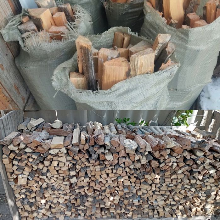 Дрова в мешках сухие готовые