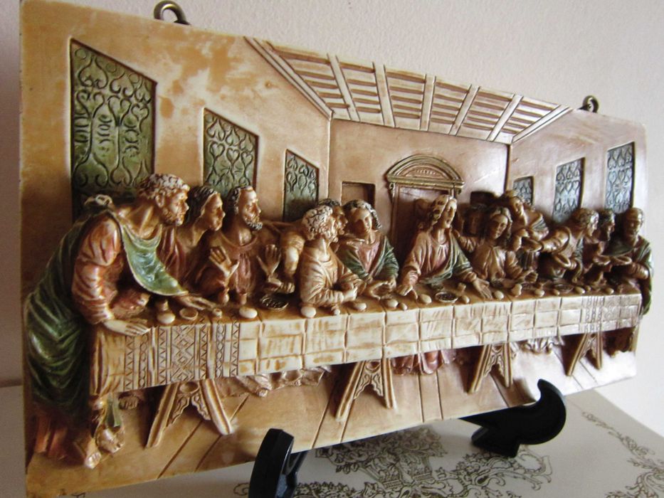 cadou rar 3D Da Vinci Cina cea de taina 20x12 cm Italia 1970