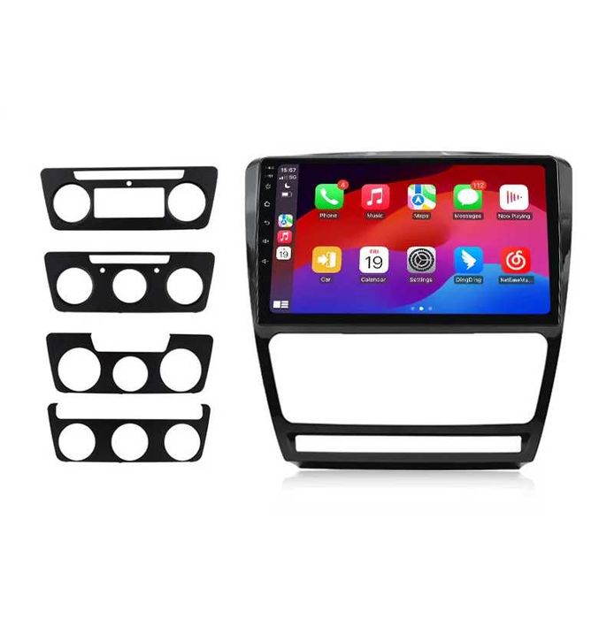 1-8GB Navigatie GPS Android Skoda Octavia 2 Carplay  Auto QLed WIFI