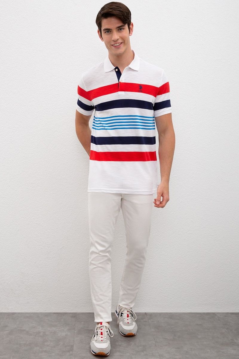 Tricou polo U.S. Polo ASSN. model Ringelli bumbac 100 %, mărimea L,Nou