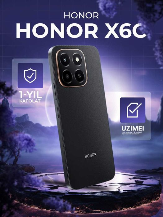 Смартфон Honor X6c, 6+256 ГБ, с 120 Гц экраном, 5300 мА/ч батарея