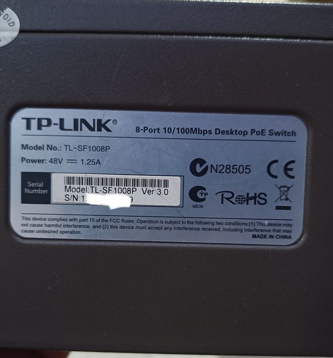Switch TP-LINK TL-SF1008P, 8 x 10/100 Mbps + 4 porturi PoE