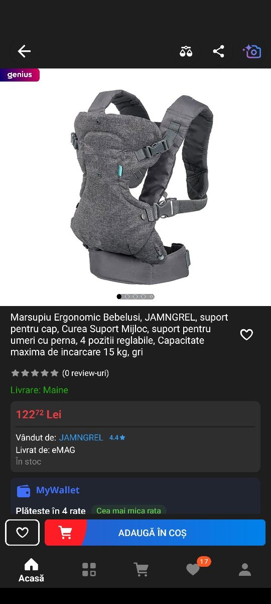 Marsupiu bebeluși infantino