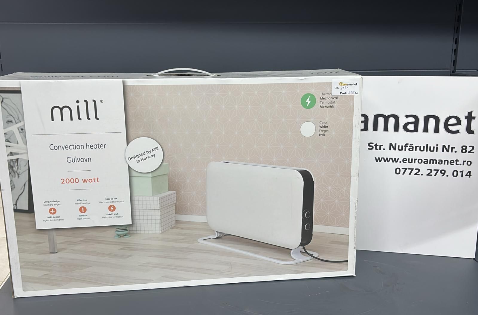 Convector electric de podea Mill SG2000MEC, 2000 W, 3 trepte de -N2-