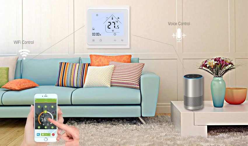 Termostat wireless wi-fi pt centrala (programabil,incastrat) ALB/NEGRU