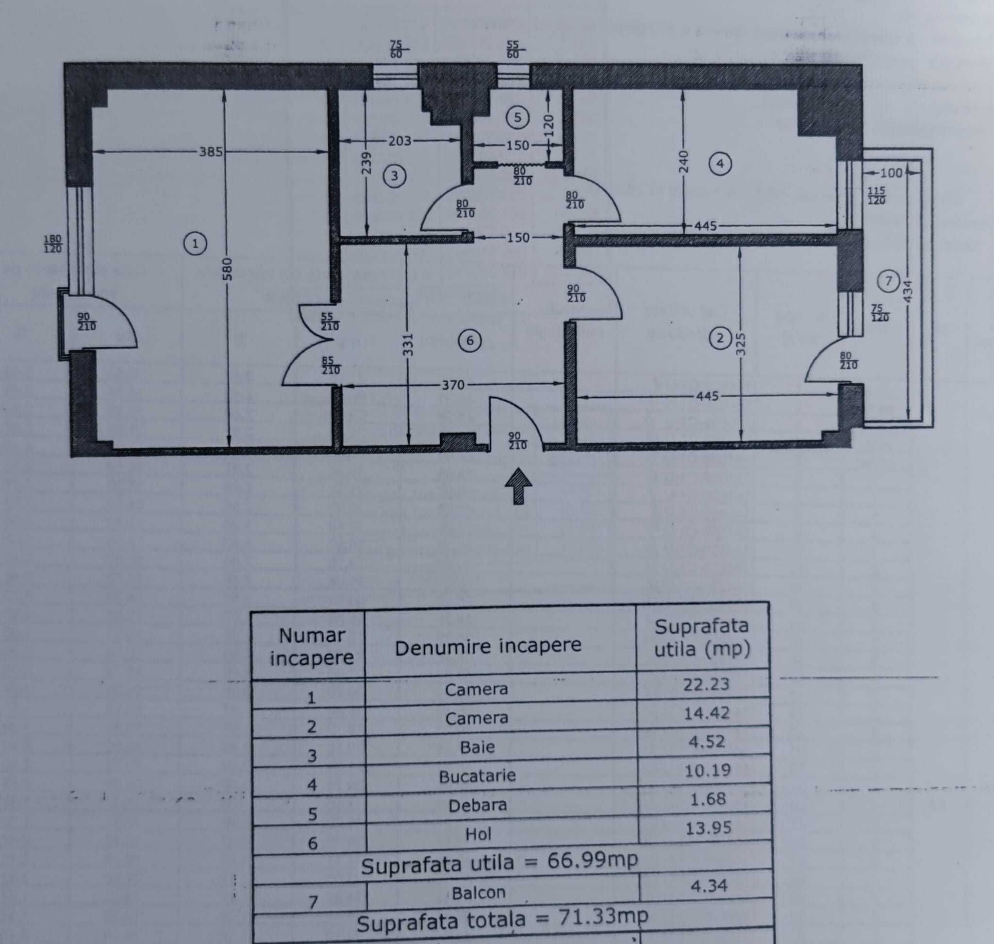 PF vand apartament 71 mp Podul de Fier