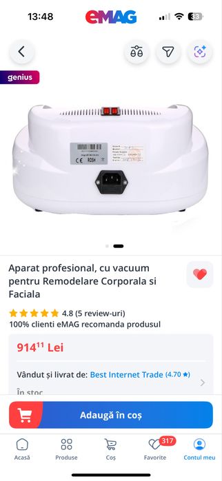 Aparat profesional cu vacuum pentru remodelarea corporala
