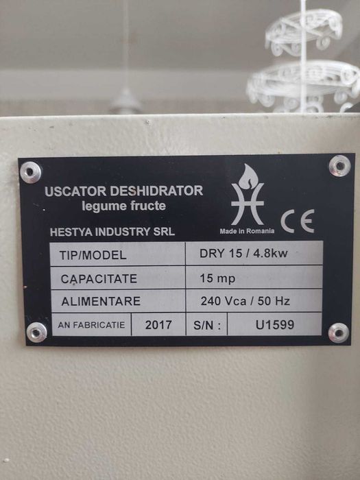 Deshidrator /Uscator fructe, legume, plante HESTYA DRY 15