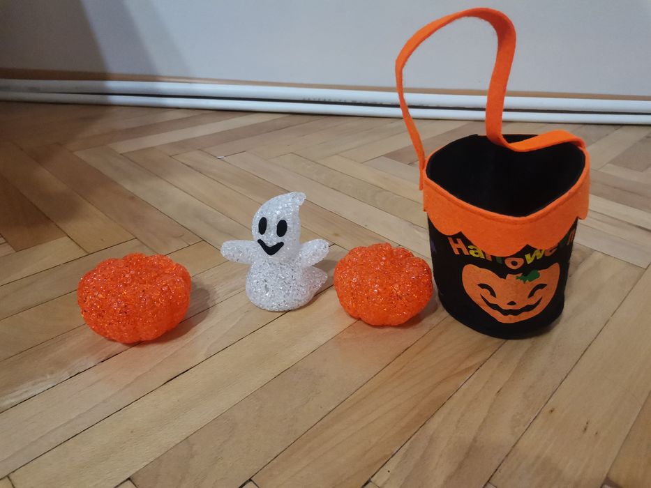 Хелоуин украса лампички Прилеп скелет каубой размер S