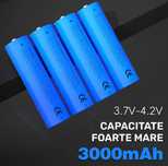 Baterie Externa Set 4 bucati Acumulator 18650 DE 3000mah Lanterna Noi