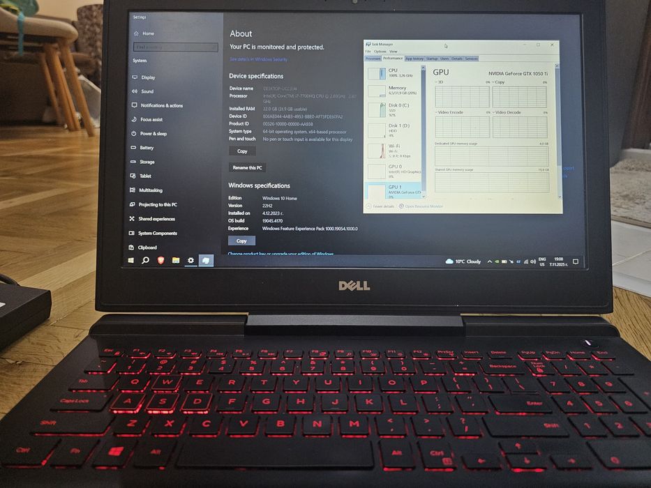 Dell Inspiron 32GB RAM,I7,1050TI