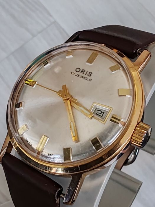 Ceas Oris Mecanic Placat cu aur 33 mm Funcționează excelent!