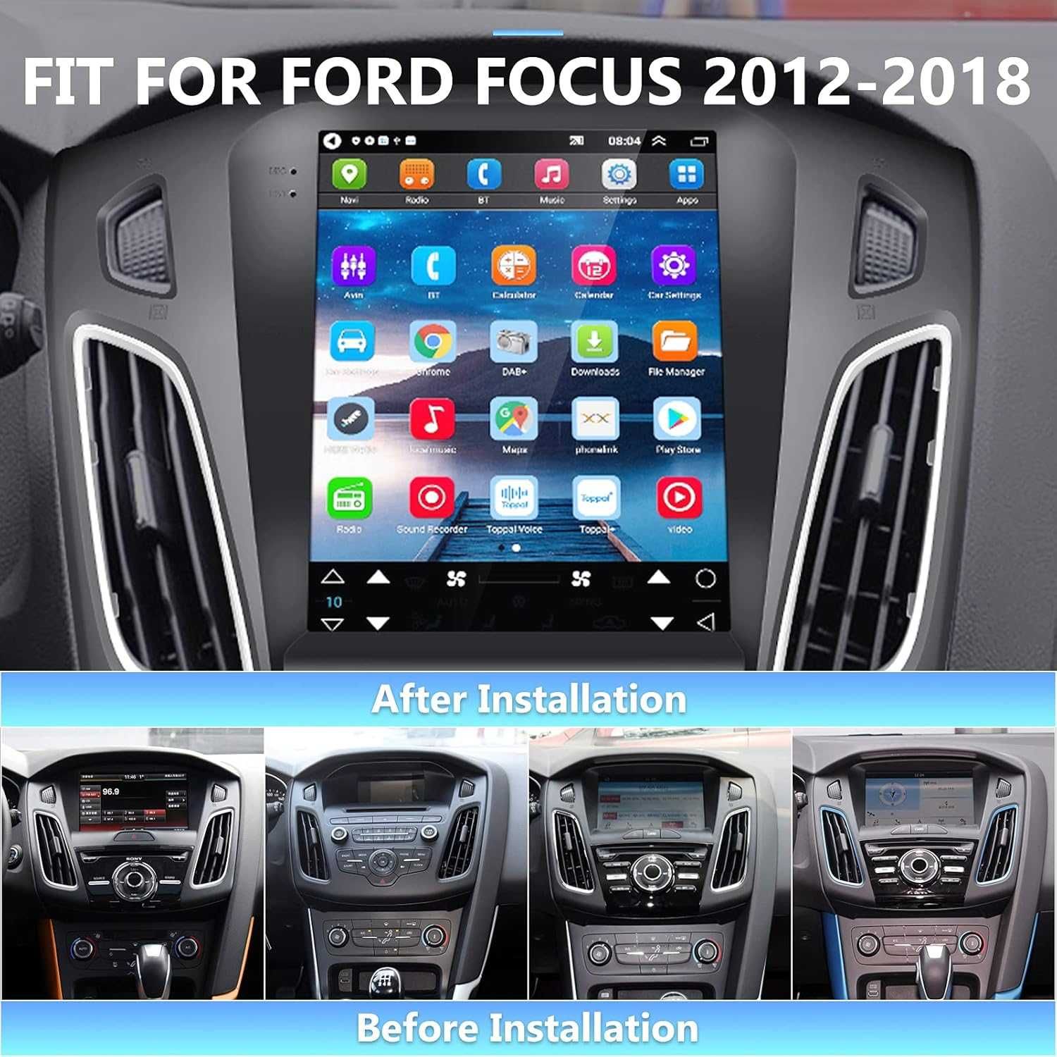 Мултимедия Двоен дин Навигация за Ford Focus 9.7 инча Android DIN Форд