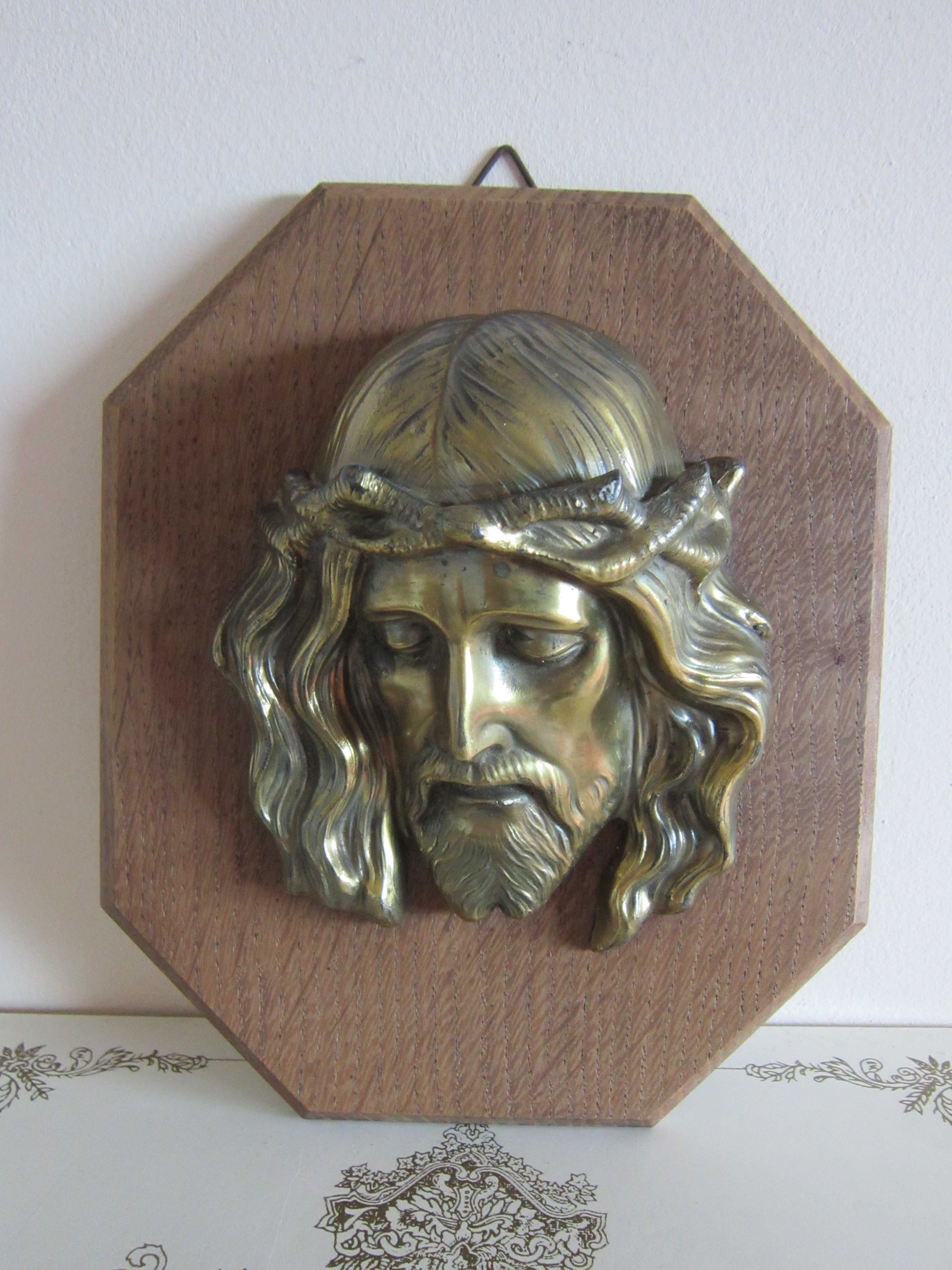 cadou rar Chipul Mantuitorului Isus cu coroana spini bronz Germany1960