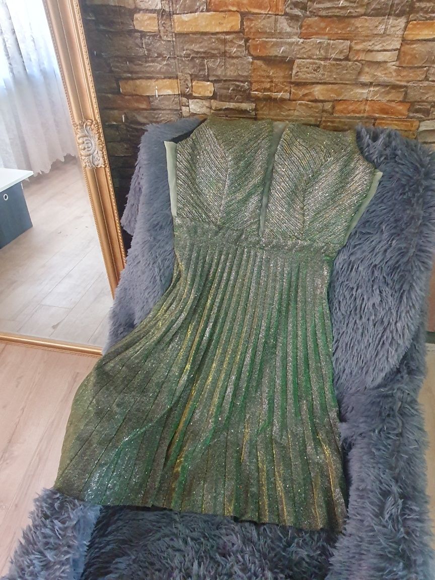 Rochie verde glitter