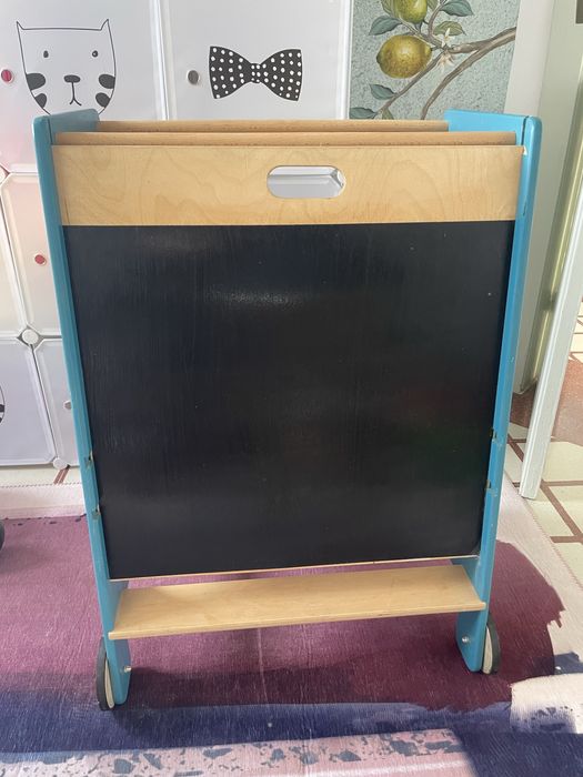 Learning tower montessori ajustabil, cu tablita de colorat