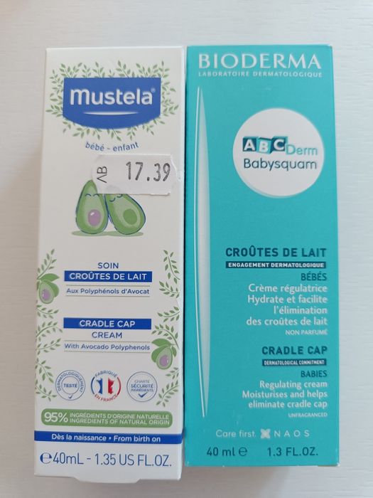 Крем против бебешки крусти - Mustela и Bioderma