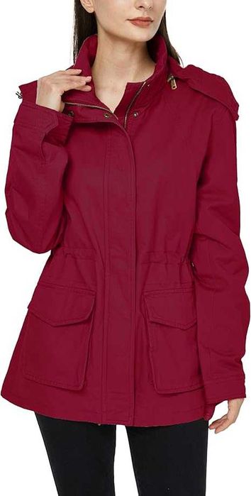 Geaca dama WenVen, model cargo, marimea M, rosie