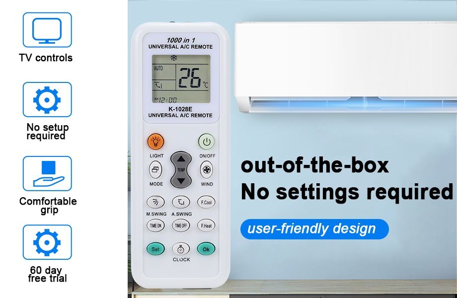 Telecomanda Aer Condiționat Universala, Universal AC Remote 1000in1
