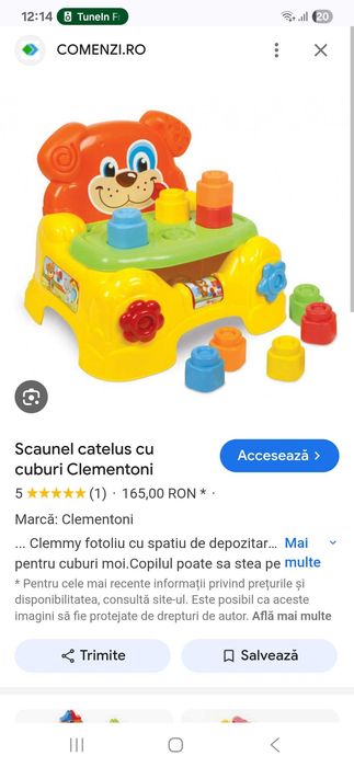 Scaunel catelus cu cuburi Clementoni