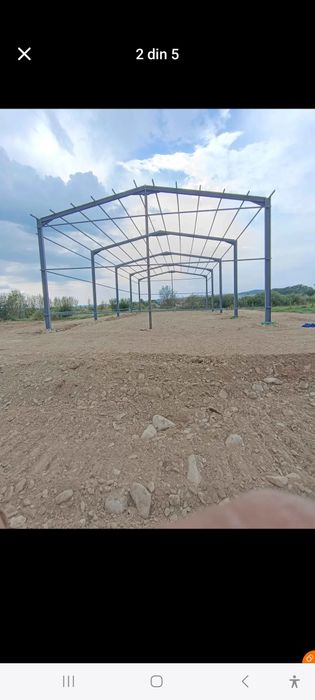 Vând 4ferme metalice la 8m din IPE160 cu prindere mecanica pe suruburi