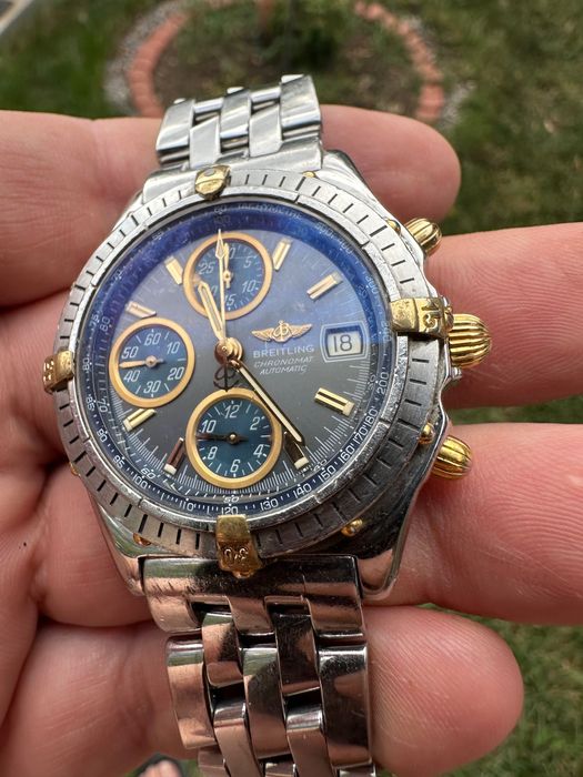 Брайтлинг мъжки часовник хронограф.18к злато стомана.Breitling