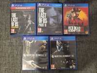 The last of US 1 2 Red Dead Redemption Mortal Kombat XL ps 4