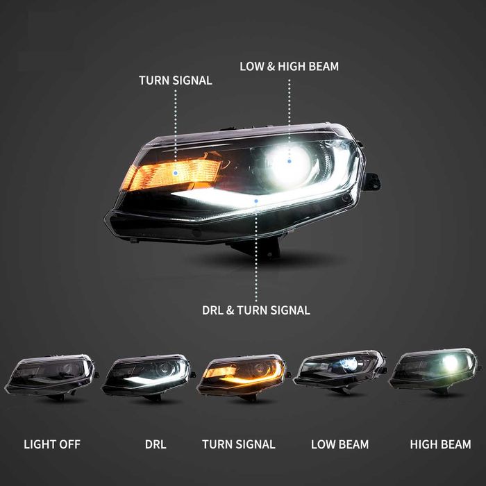 Комплект LED фарове с динамични мигачи за Chevrolet Camaro 2016 - 2018