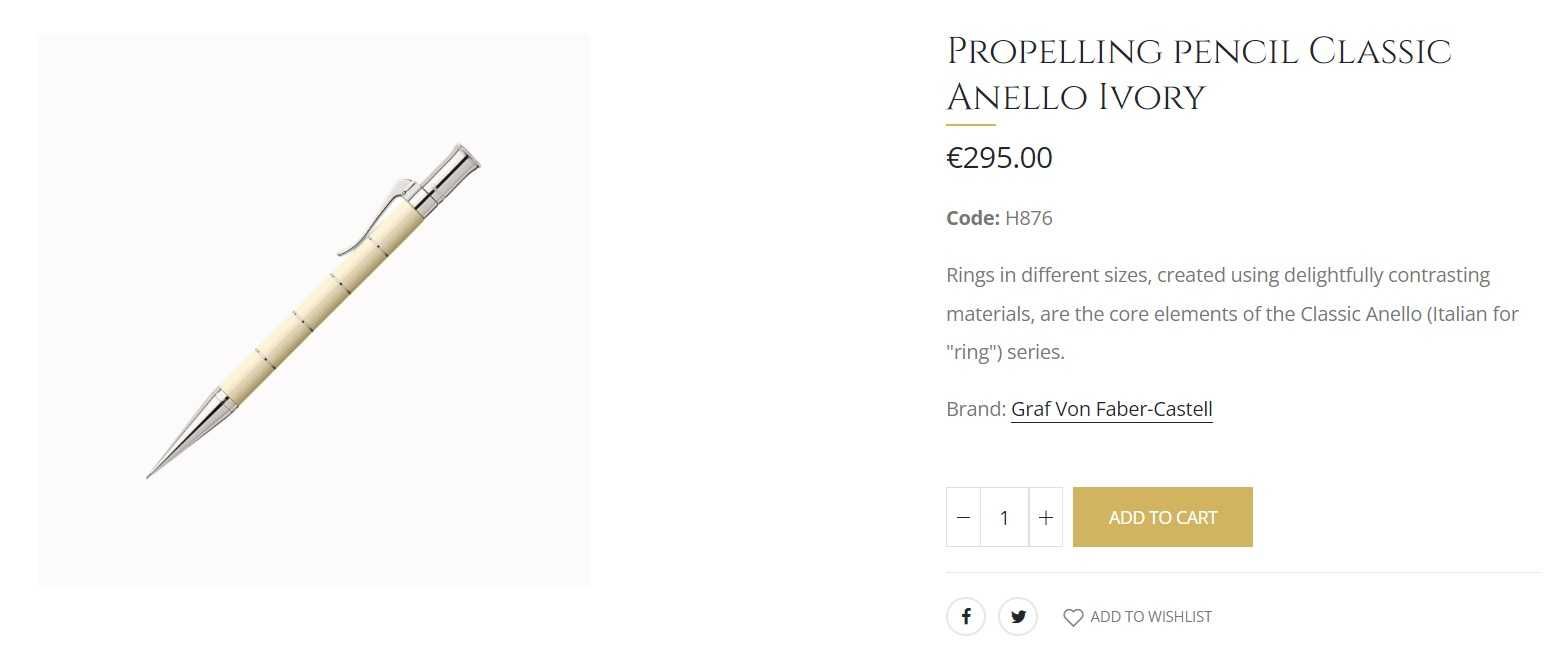 Creion mecanic Graf von Faber-Castell Classic Anello Ivory