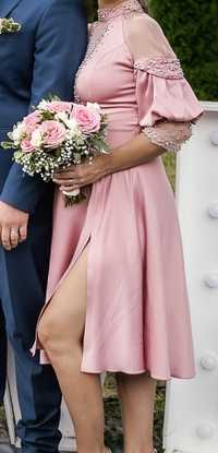 Rochie elegantă, roz pudra, mărimea L