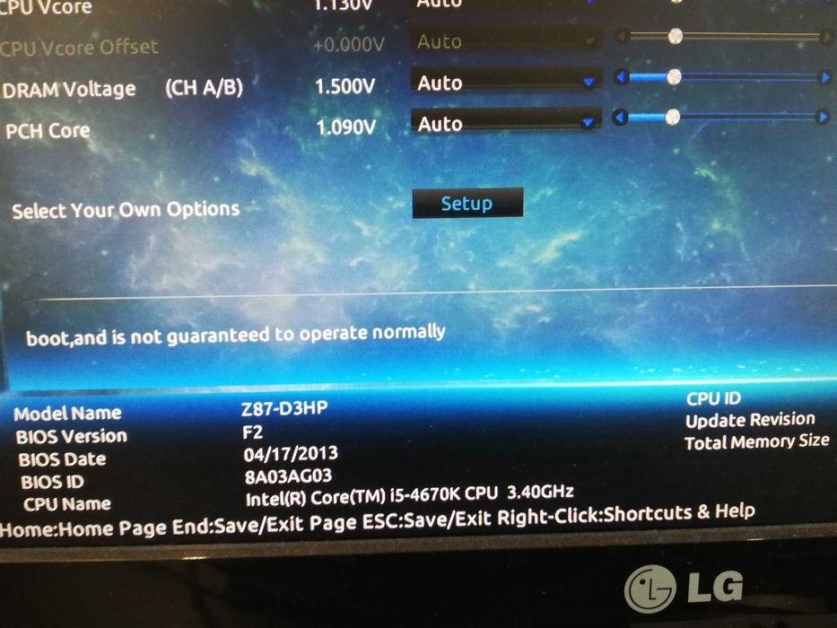 Gigabyte GA-Z87-D3HP + Intel Core i5 4670k + 4GB RAM Elixir