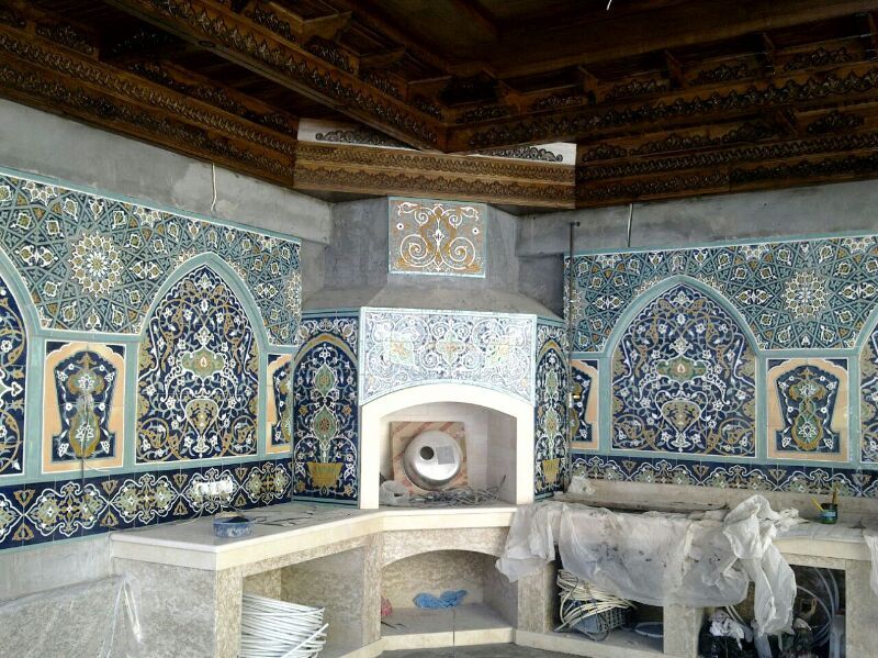 Летняя кухни в национальном стиле строительство и облицовка