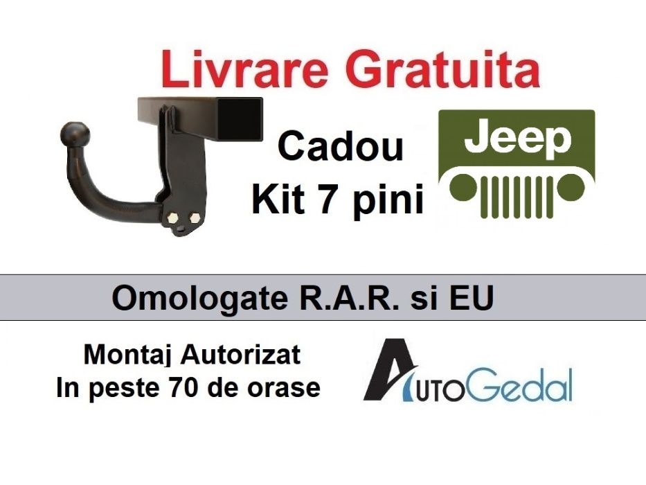 Carlig Remorcare Jeep Compass - Omologat RAR si EU - Montaj Autorizat