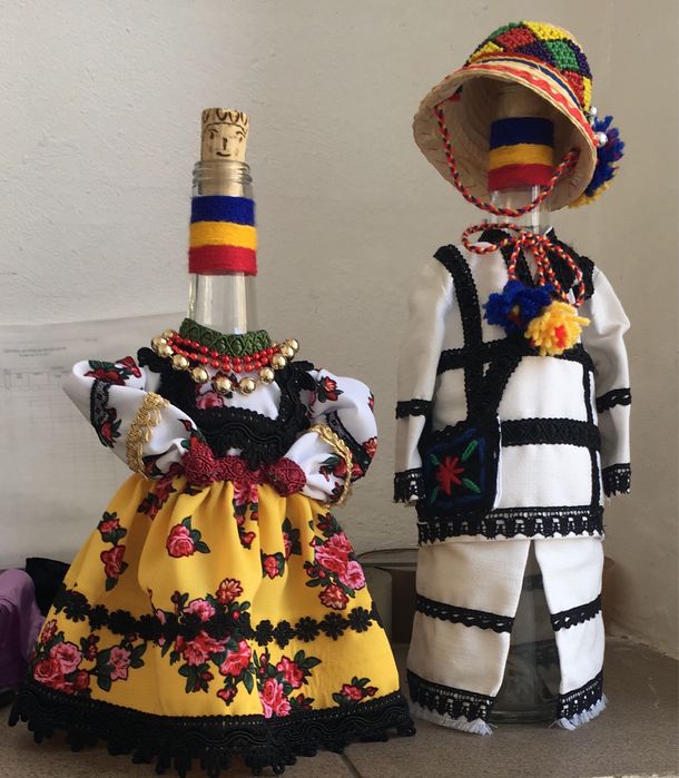 Sticle artizanale imbracate port popular Cadou!