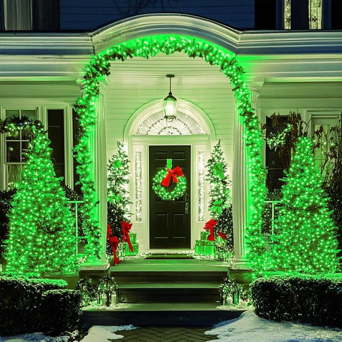 18м коледни външни лампички топла светлина 8 програми 200LED