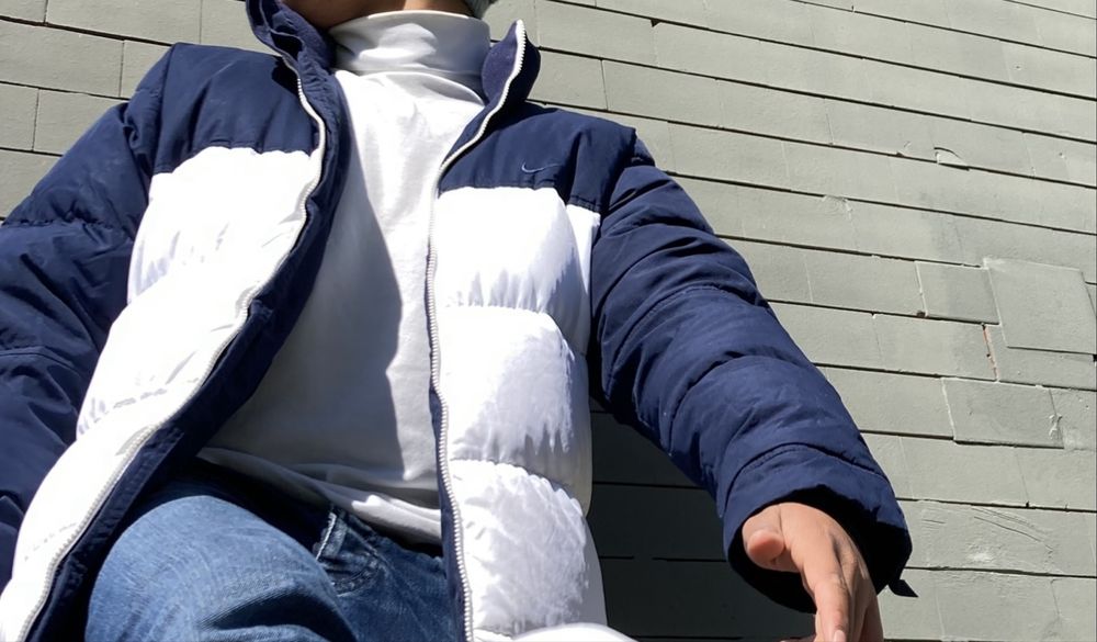 Мъжко яке Nike – синьо и бяло