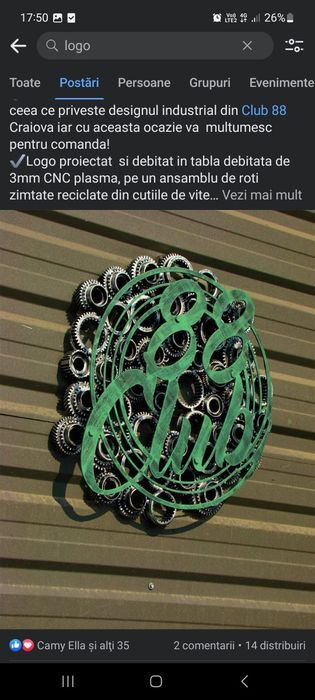 Logo firme din tabla debitata