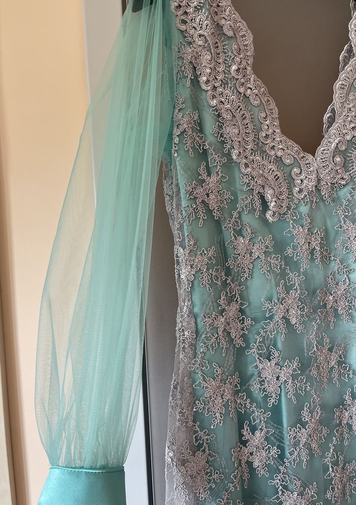 Rochie de seara, realizata manual - si cercei asortati cadou