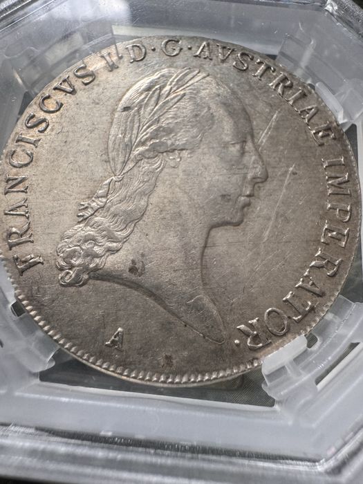 1820 Austria Hungary 1 Thaler moneda argint Franz I