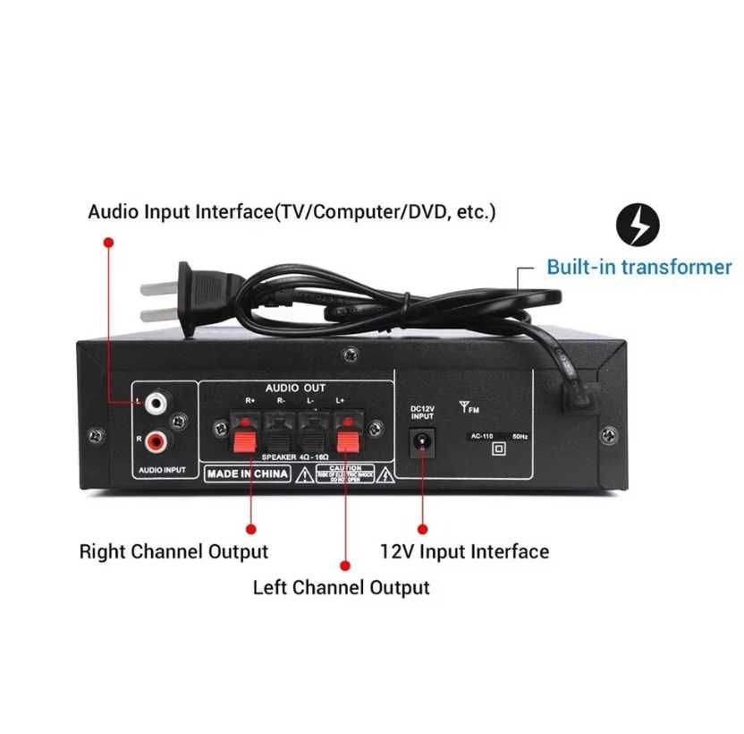 AK300 400 Вт 2 канала 5 0 Bluetooth мини-Hi-Fi 12 В 220 В супер