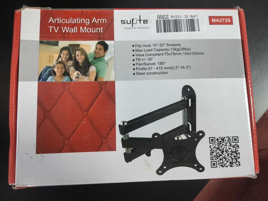 Suport TV de perete, pivotant și înclinabil 15-32 inch